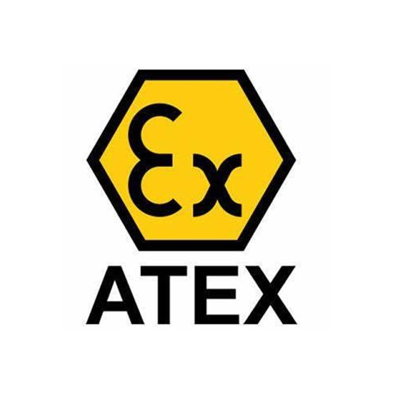 ATEX explosion-proof logo for use in hazardous environments.