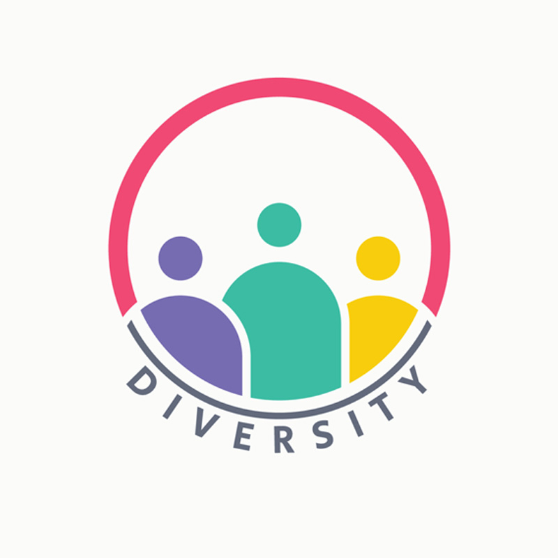 Pictogram voor diversiteit en inclusie binnen de organisatie.