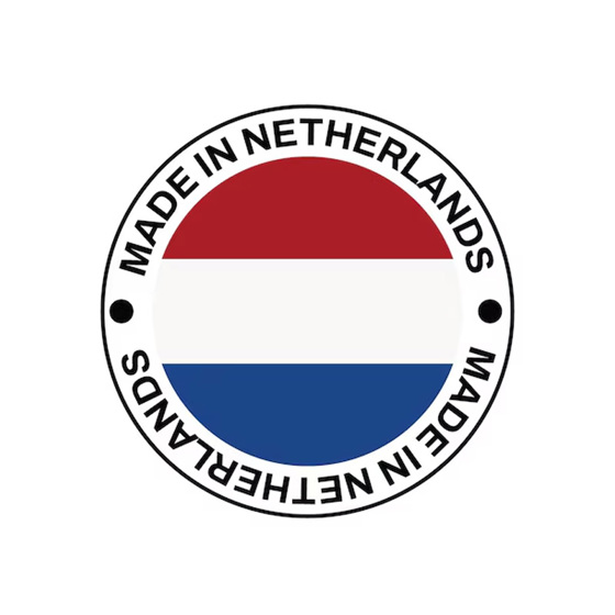 Made in the Netherlands icon indicating high-quality Dutch production.