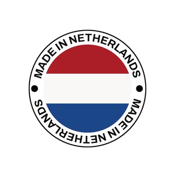 Made in the Netherlands icon indicating high-quality Dutch production.