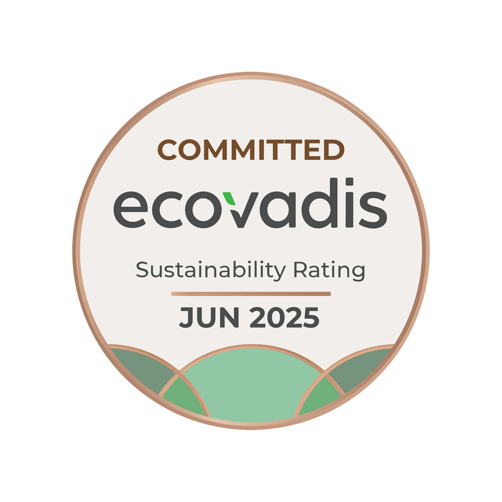 EcoVadis medaille voor duurzaamheidsprestaties op het gebied van milieu en maatschappij.