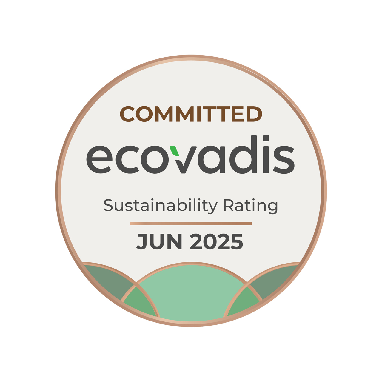 EcoVadis medal for sustainability performance in the areas of environment and society.