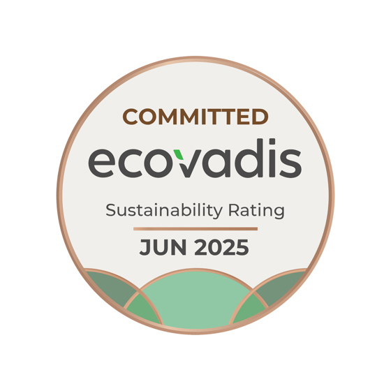 EcoVadis medal for sustainability performance in the areas of environment and society.